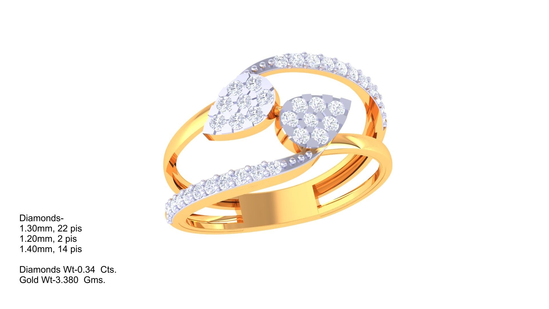 Leaf Embrace Dual Sparkle Ring