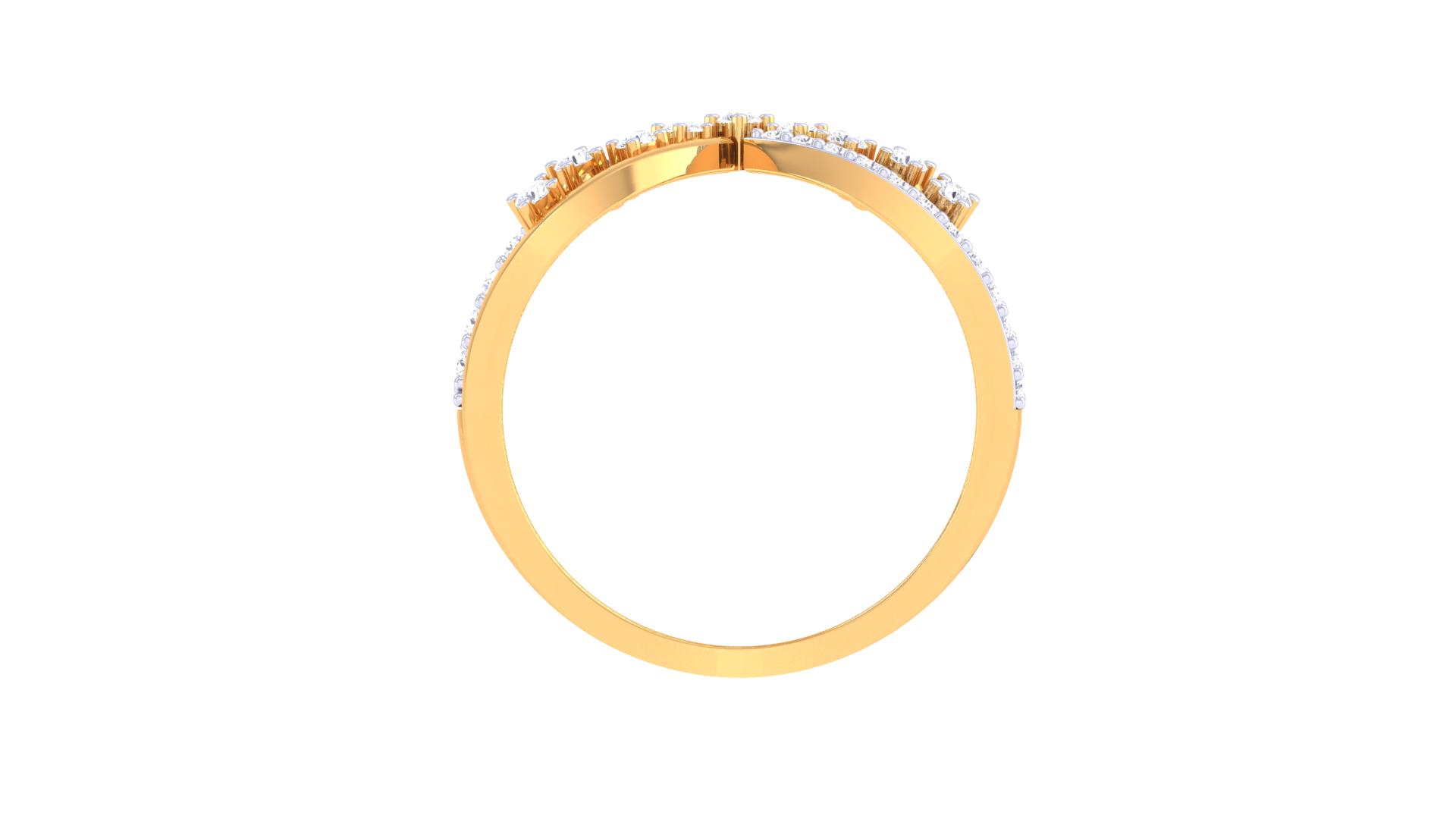 Intertwined Gold Diamond X Ring