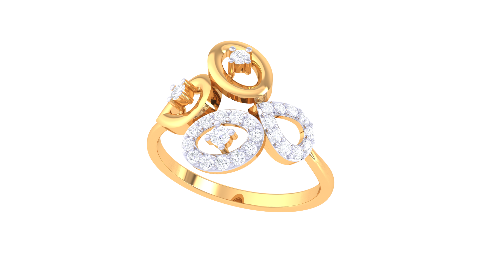 Celestial Trio Oval Sparkle Ring