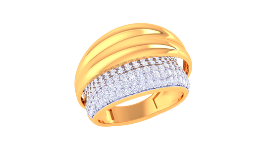 Wave Crest Diamond Accent Band Ring
