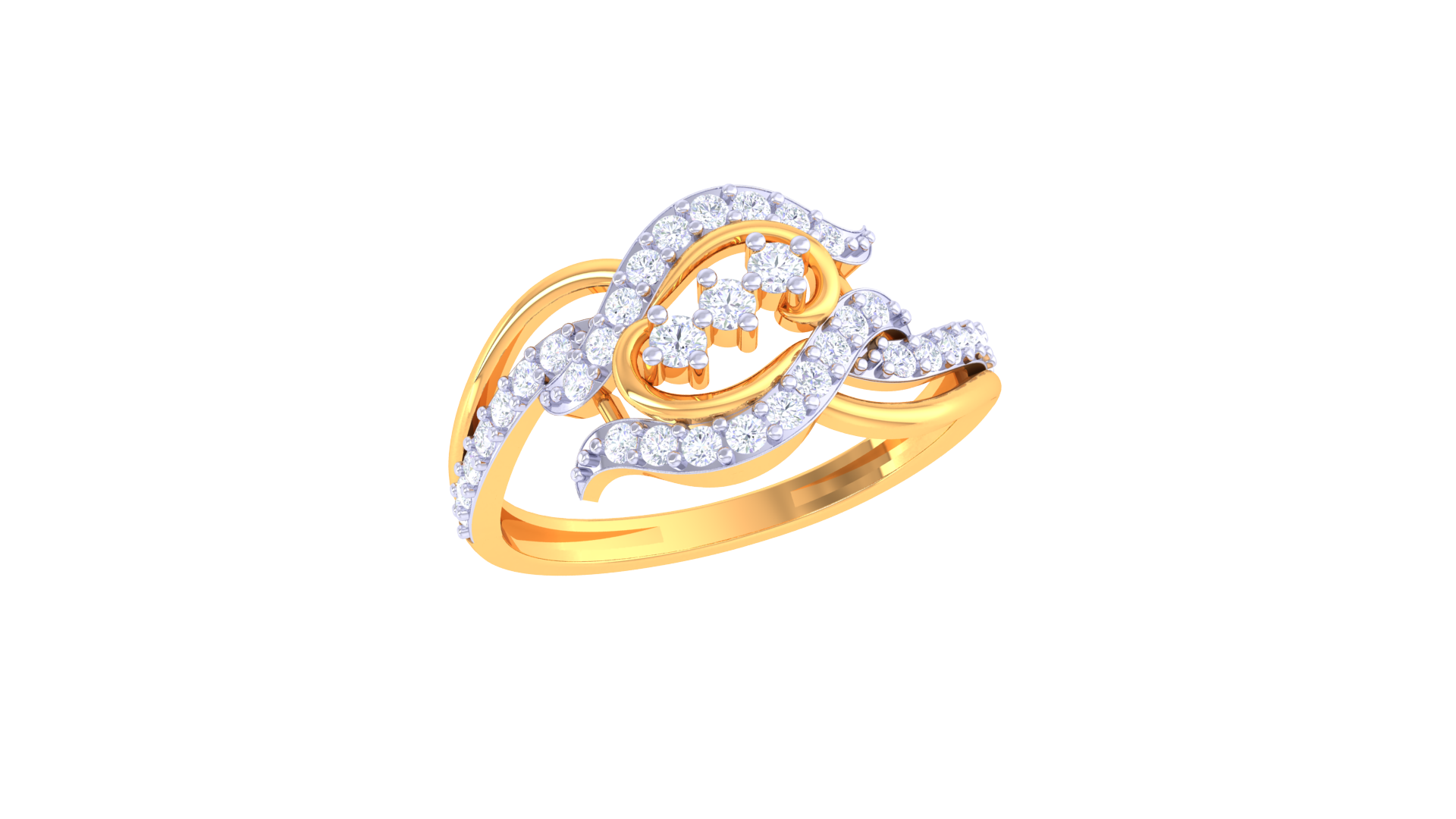 Radiant Swirl Statement Diamond Ring