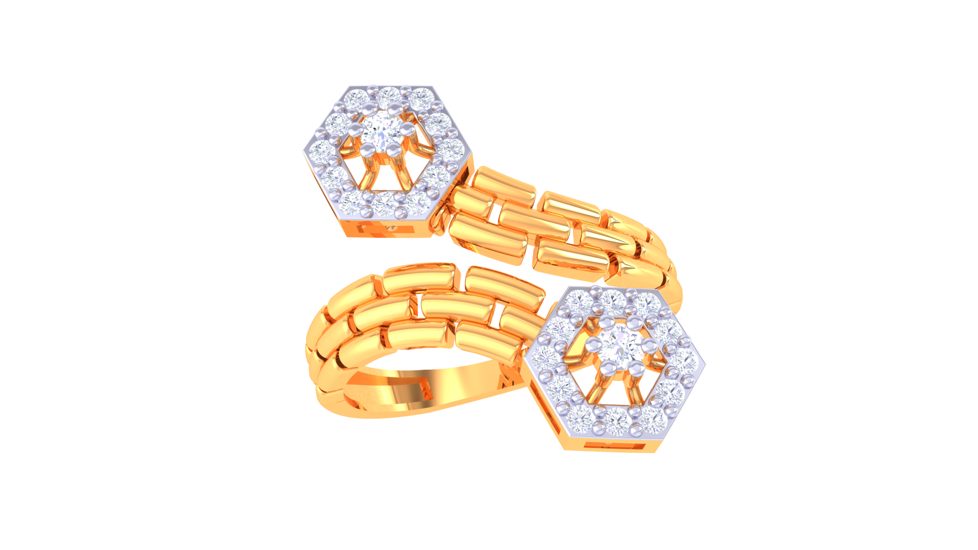 Hexagon Radiance Signature Band Ring