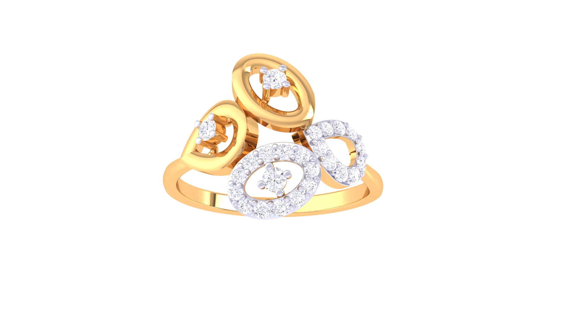 Celestial Trio Oval Sparkle Ring