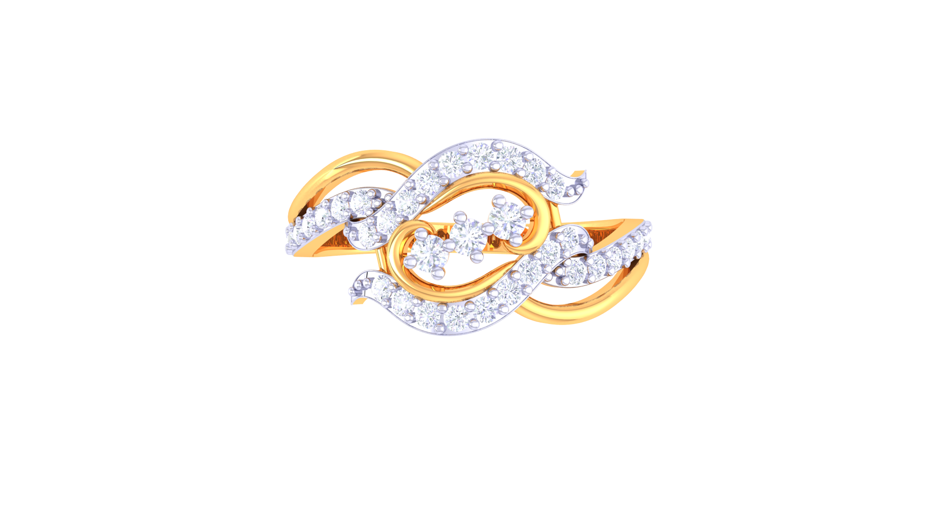Radiant Swirl Statement Diamond Ring