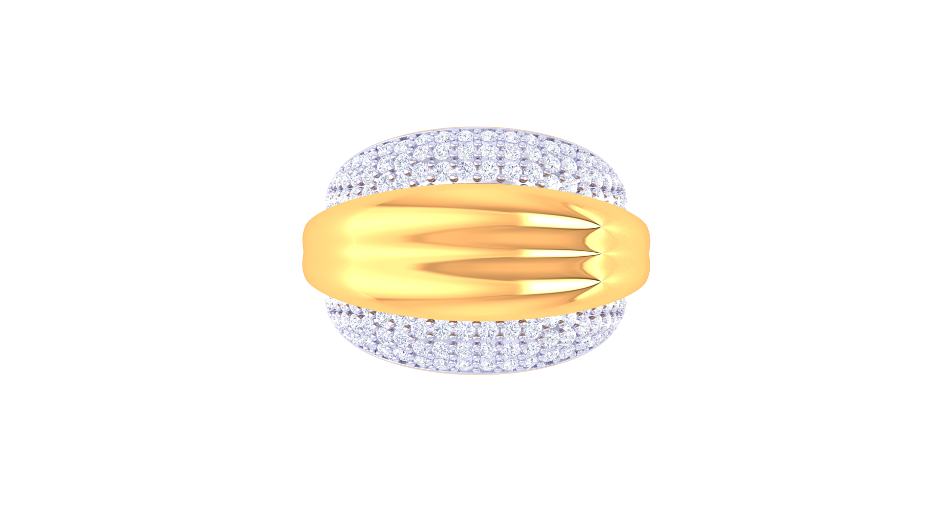 Wave Crest Diamond Accent Band Ring