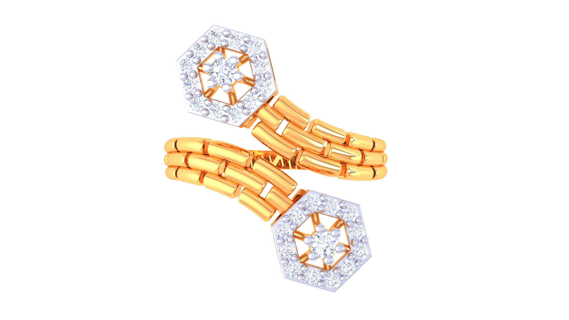 Hexagon Radiance Signature Band Ring