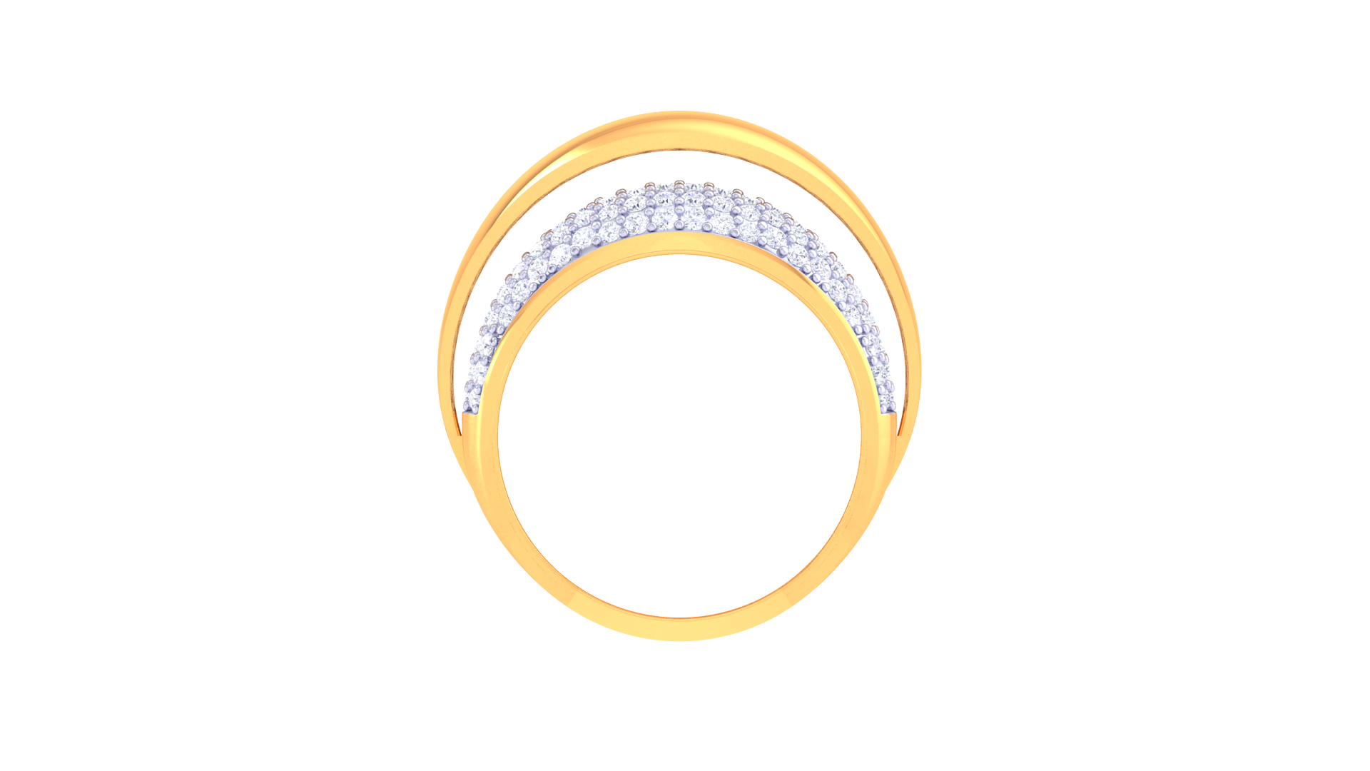 Wave Crest Diamond Accent Band Ring