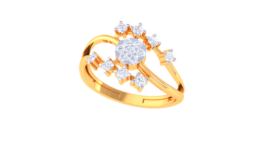 Starlit Blossom Centerpiece Band Ring
