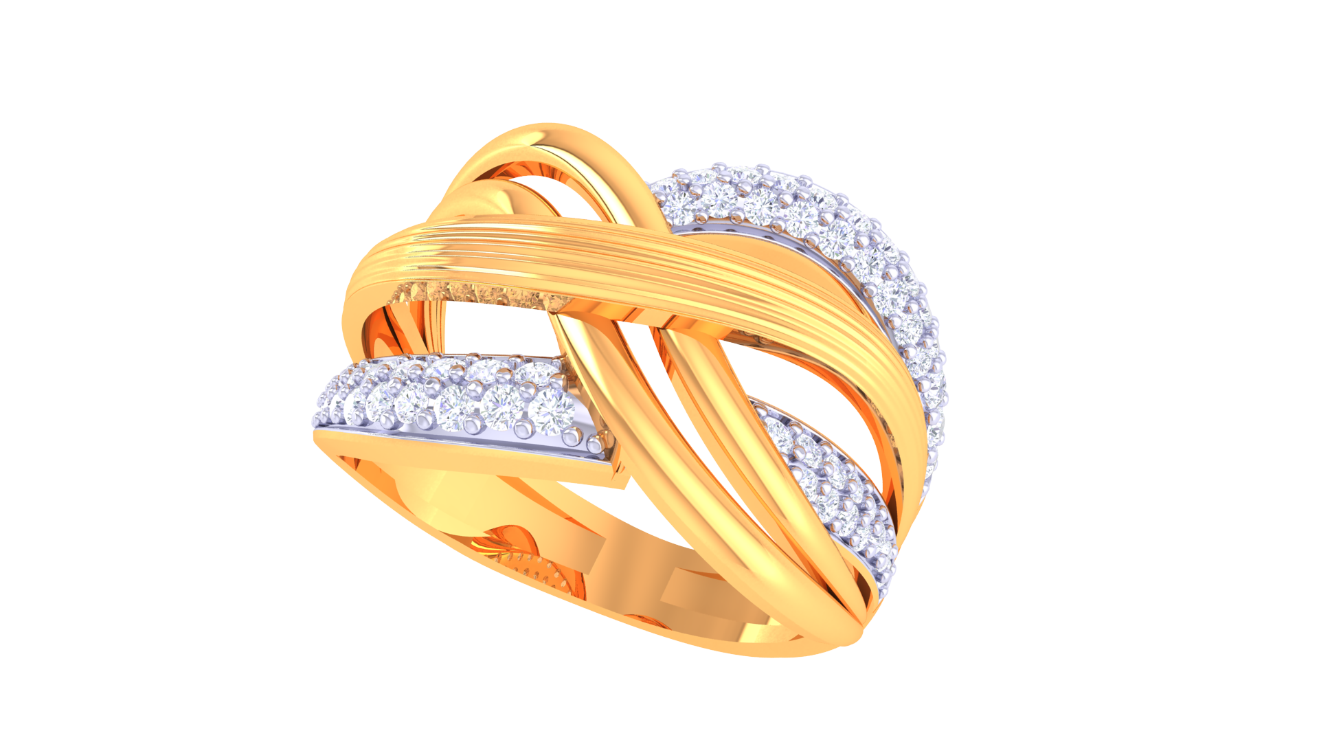 Radiant Ribbon Statement Band Ring