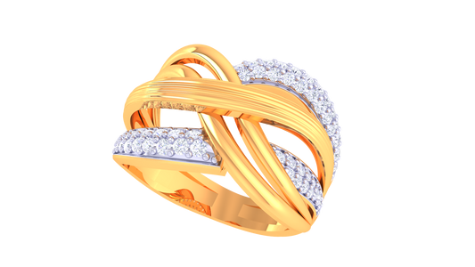 Radiant Ribbon Statement Band Ring