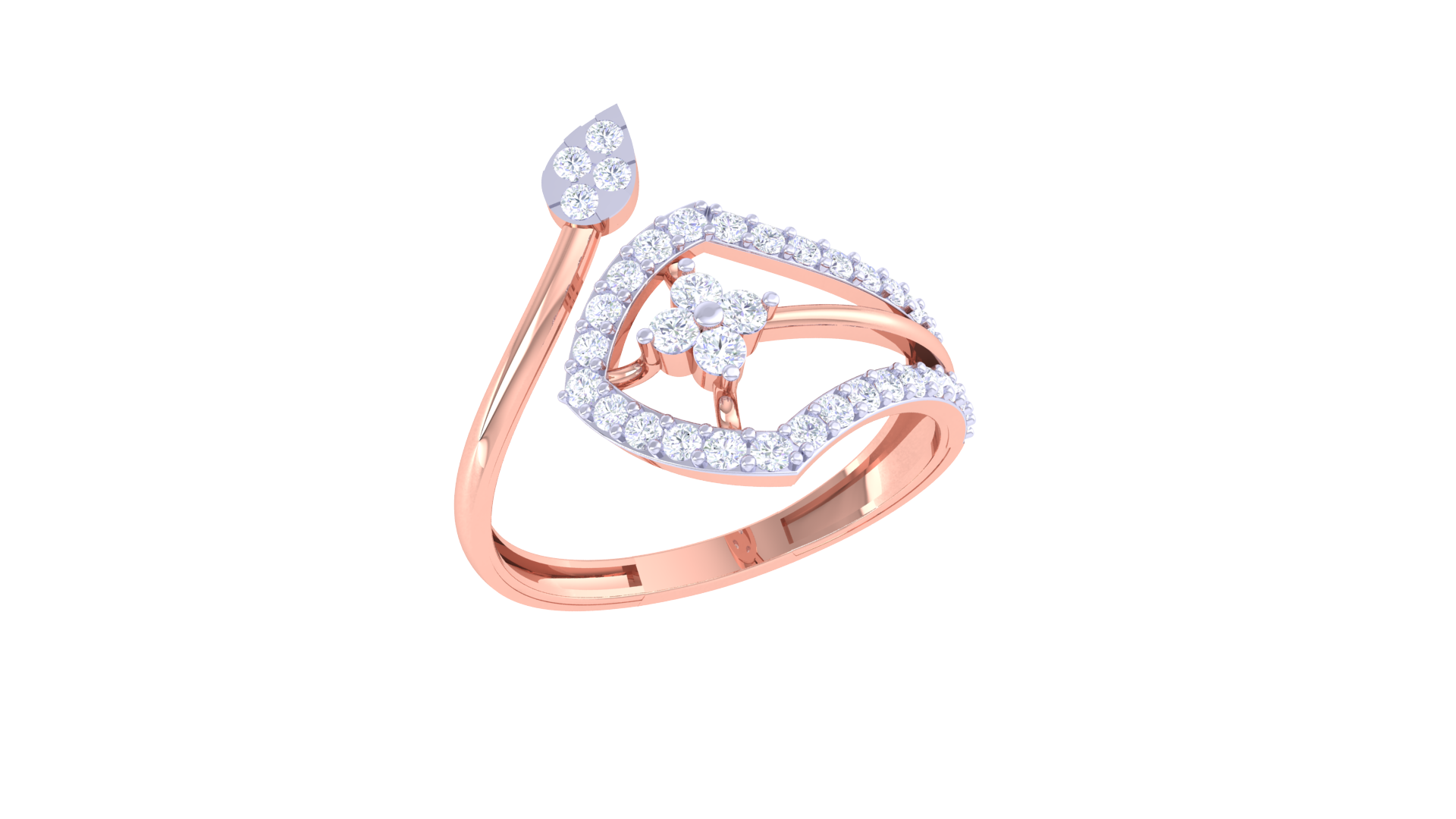 Elegant Petal Curve Designer Ring