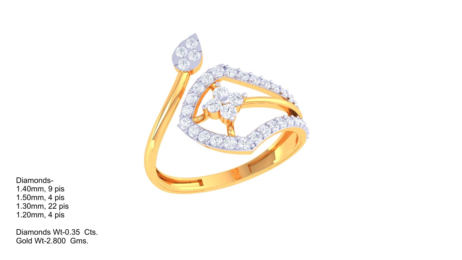Elegant Petal Curve Designer Ring