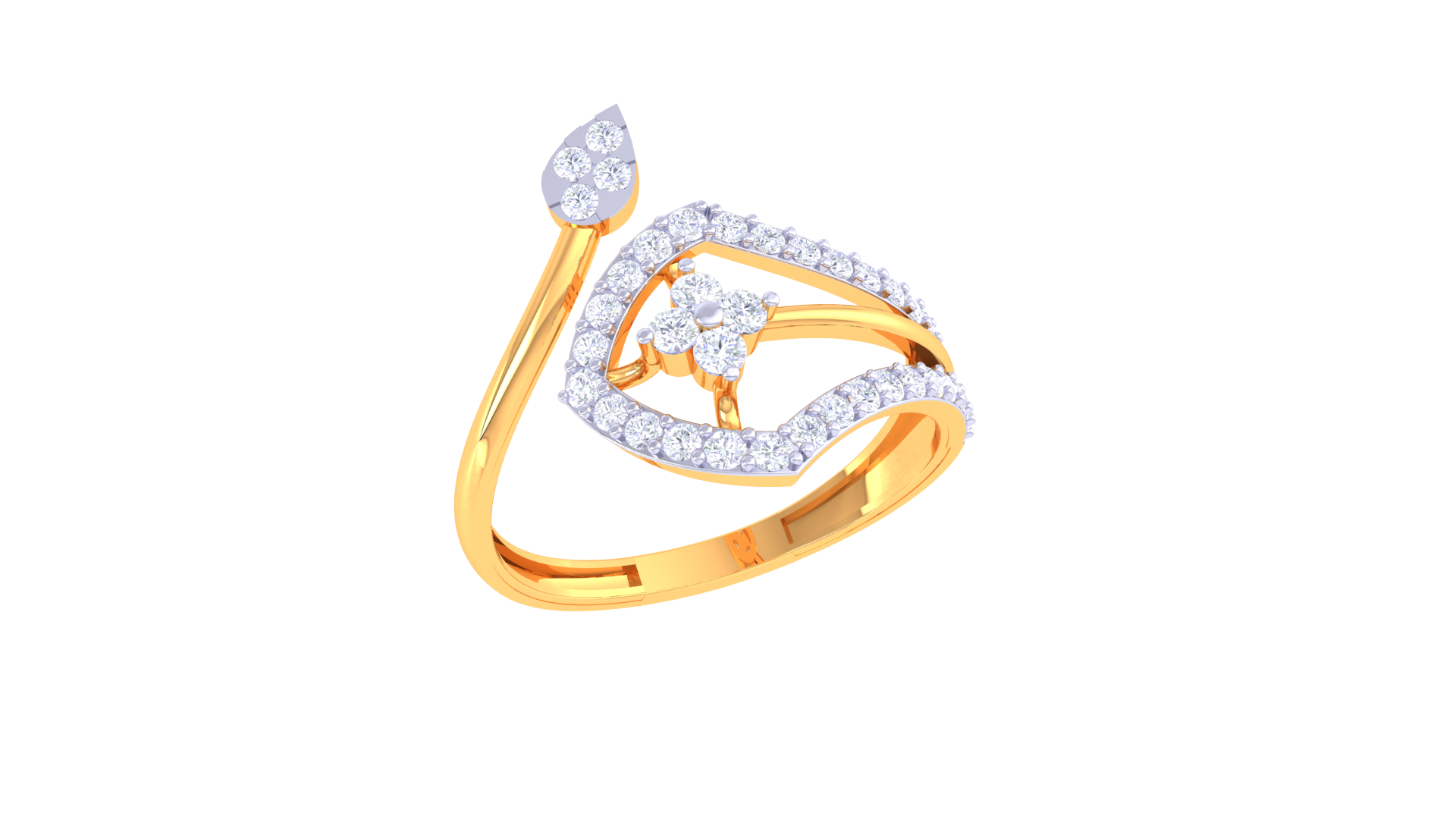 Elegant Petal Curve Designer Ring