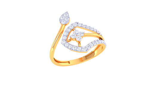 Elegant Petal Curve Designer Ring