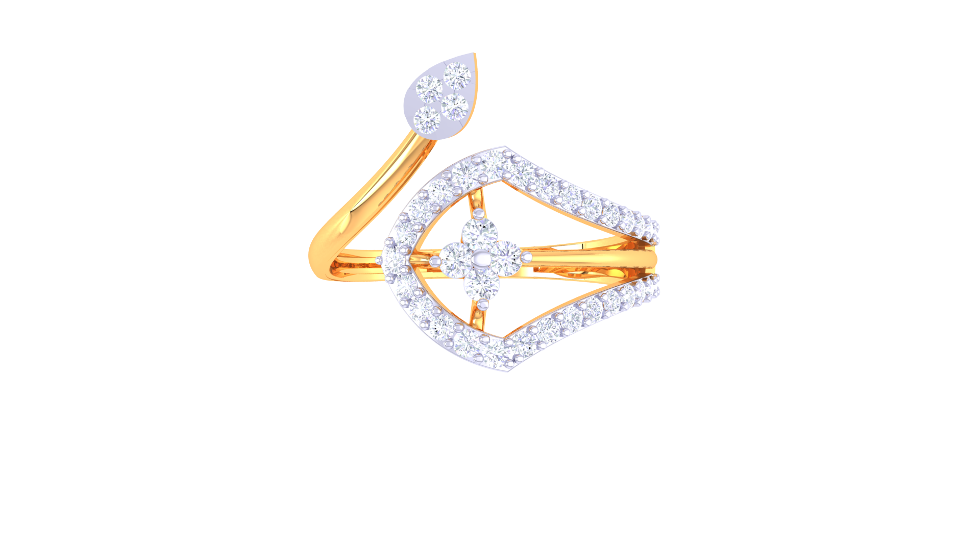 Elegant Petal Curve Designer Ring