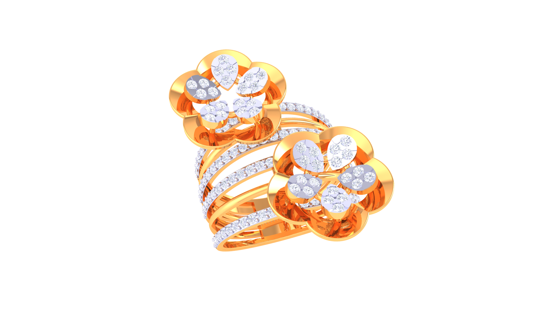 Petal Harmony Multirow Designer Ring