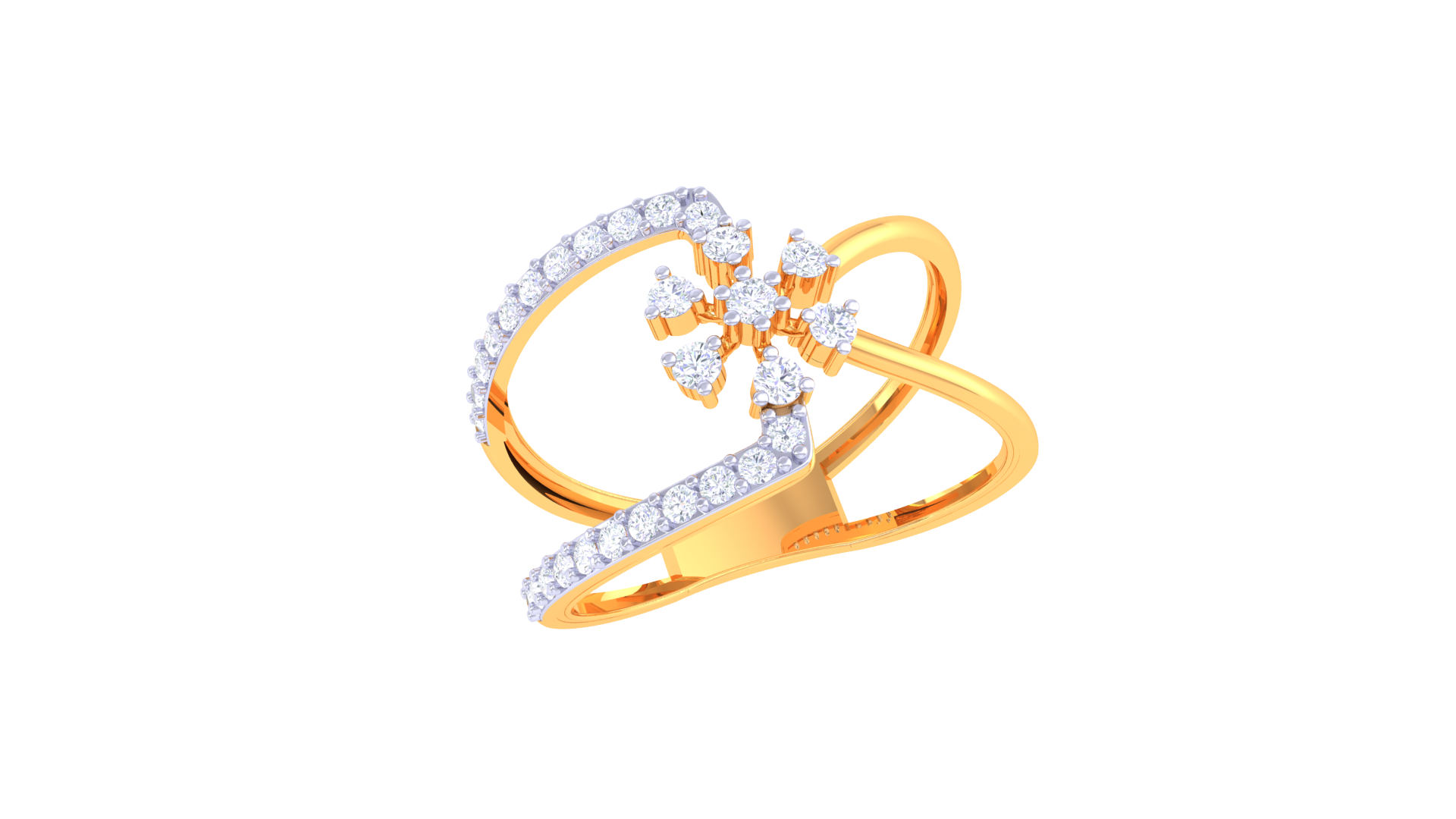 Modern Bloom Interlace Statement Ring