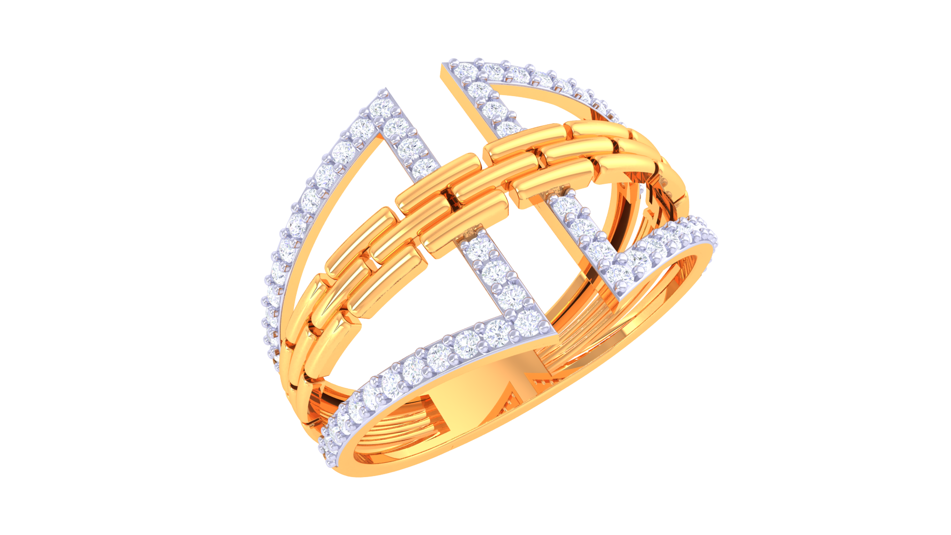 Geometric Link Diamond Statement Ring