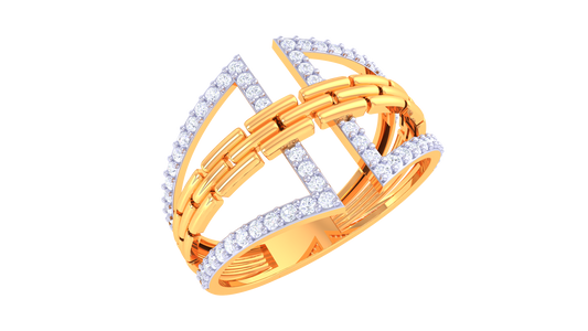 Geometric Link Diamond Statement Ring