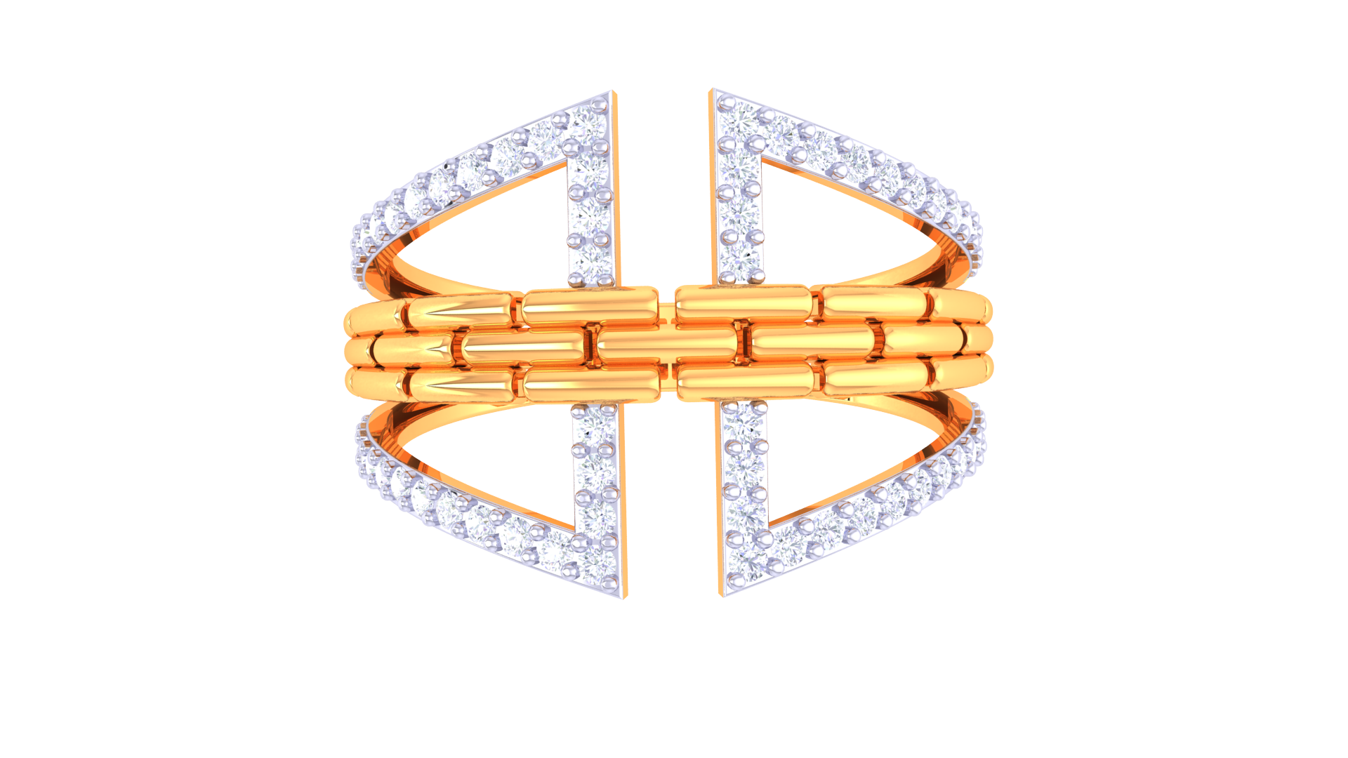 Geometric Link Diamond Statement Ring