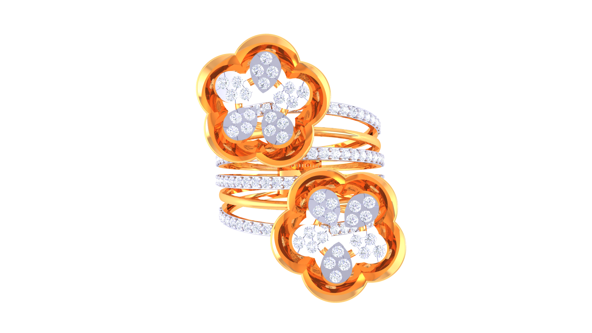 Petal Harmony Multirow Designer Ring