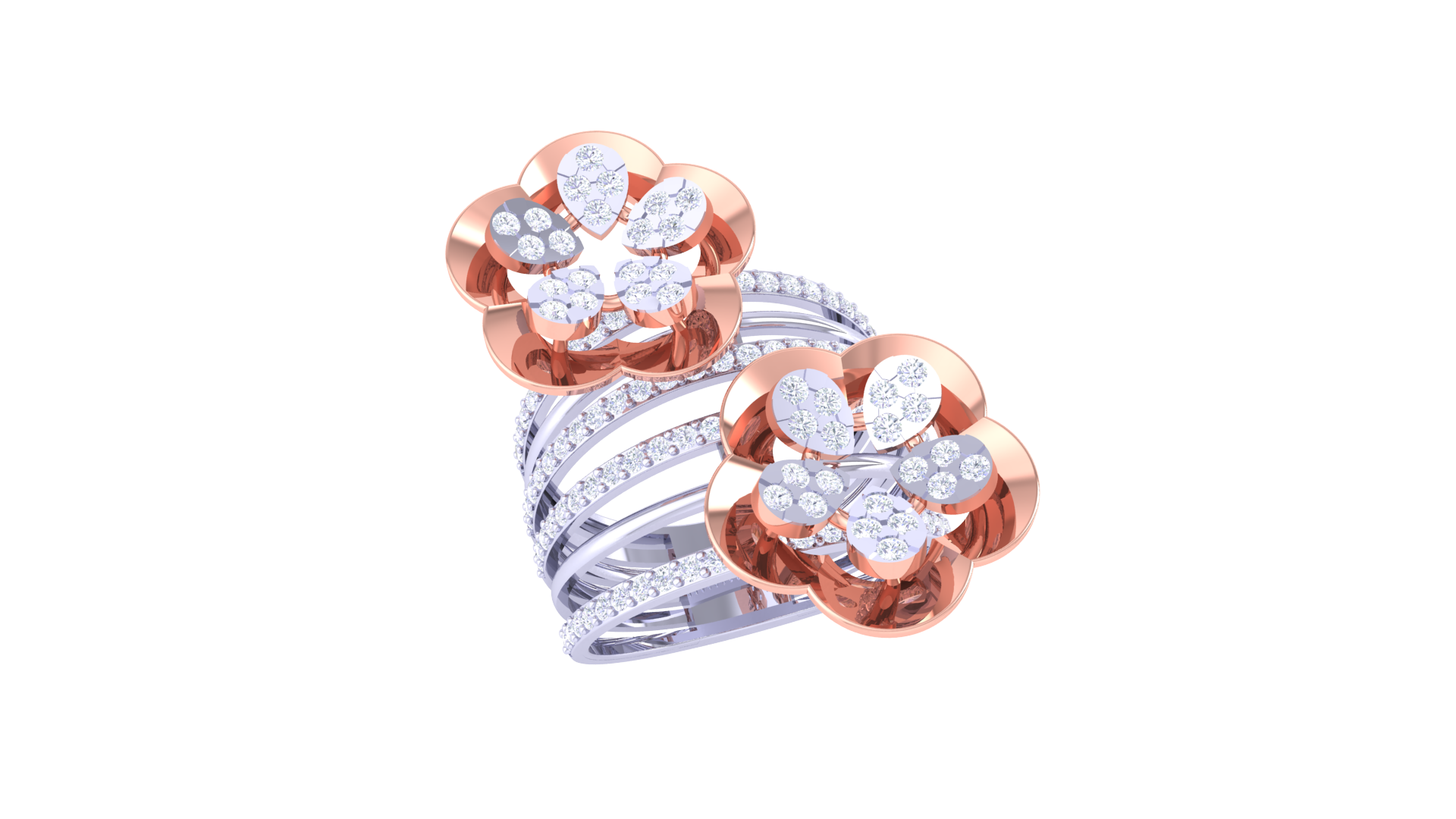 Petal Harmony Multirow Designer Ring