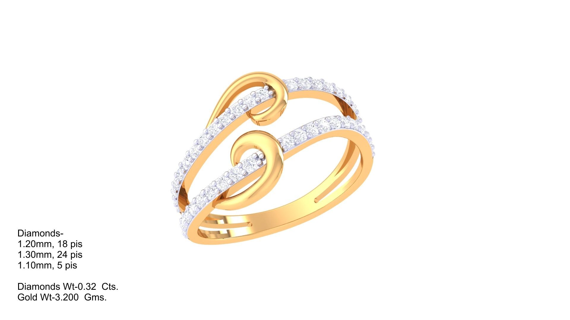 Solara Swirl Gilded Statement Ring