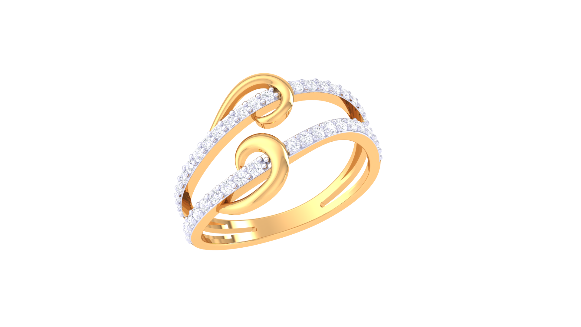 Solara Swirl Gilded Statement Ring