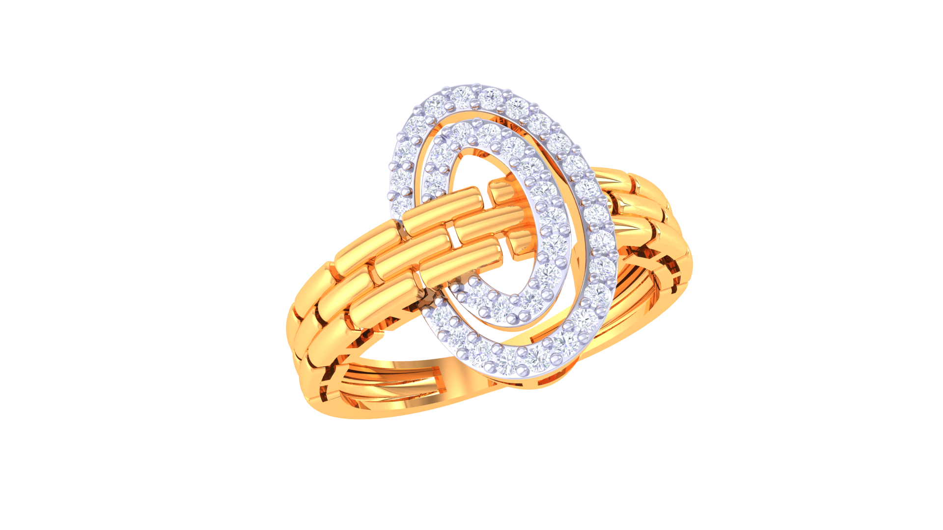 Twined Radiance Double Circle Ring