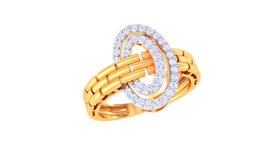Twined Radiance Double Circle Ring