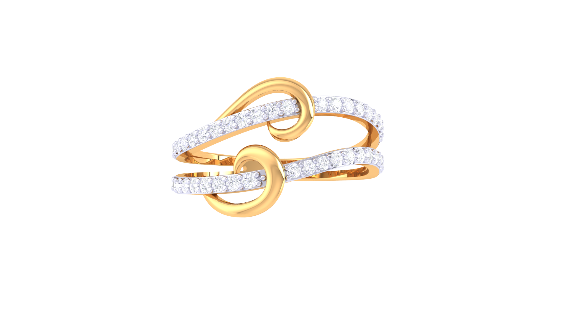 Solara Swirl Gilded Statement Ring