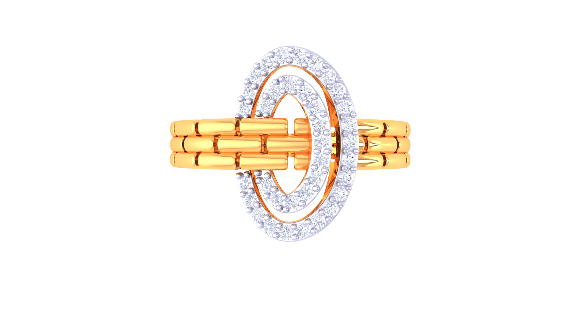 Twined Radiance Double Circle Ring
