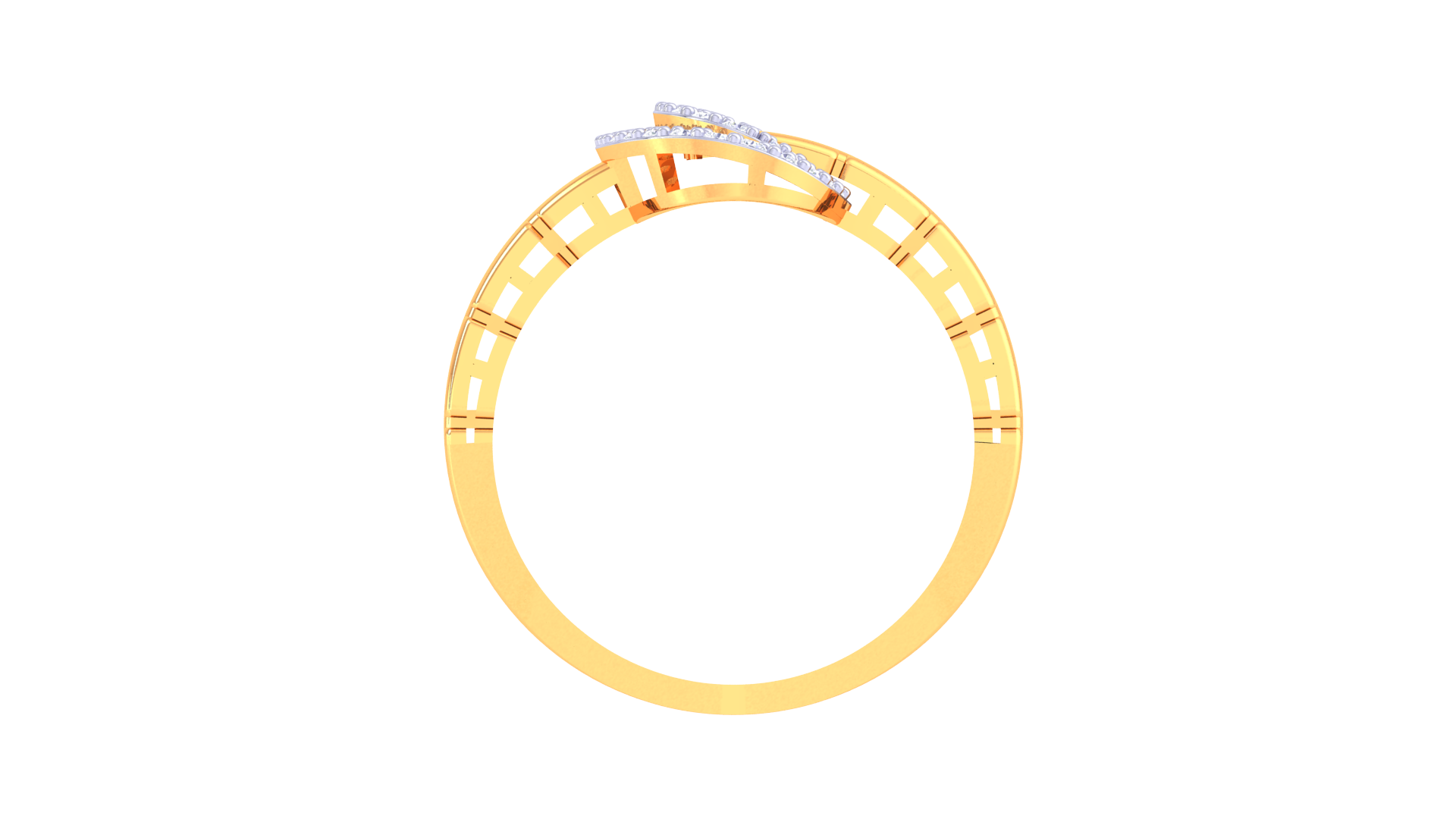 Twined Radiance Double Circle Ring