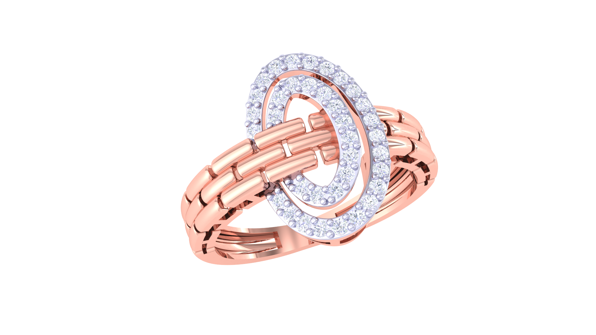 Twined Radiance Double Circle Ring