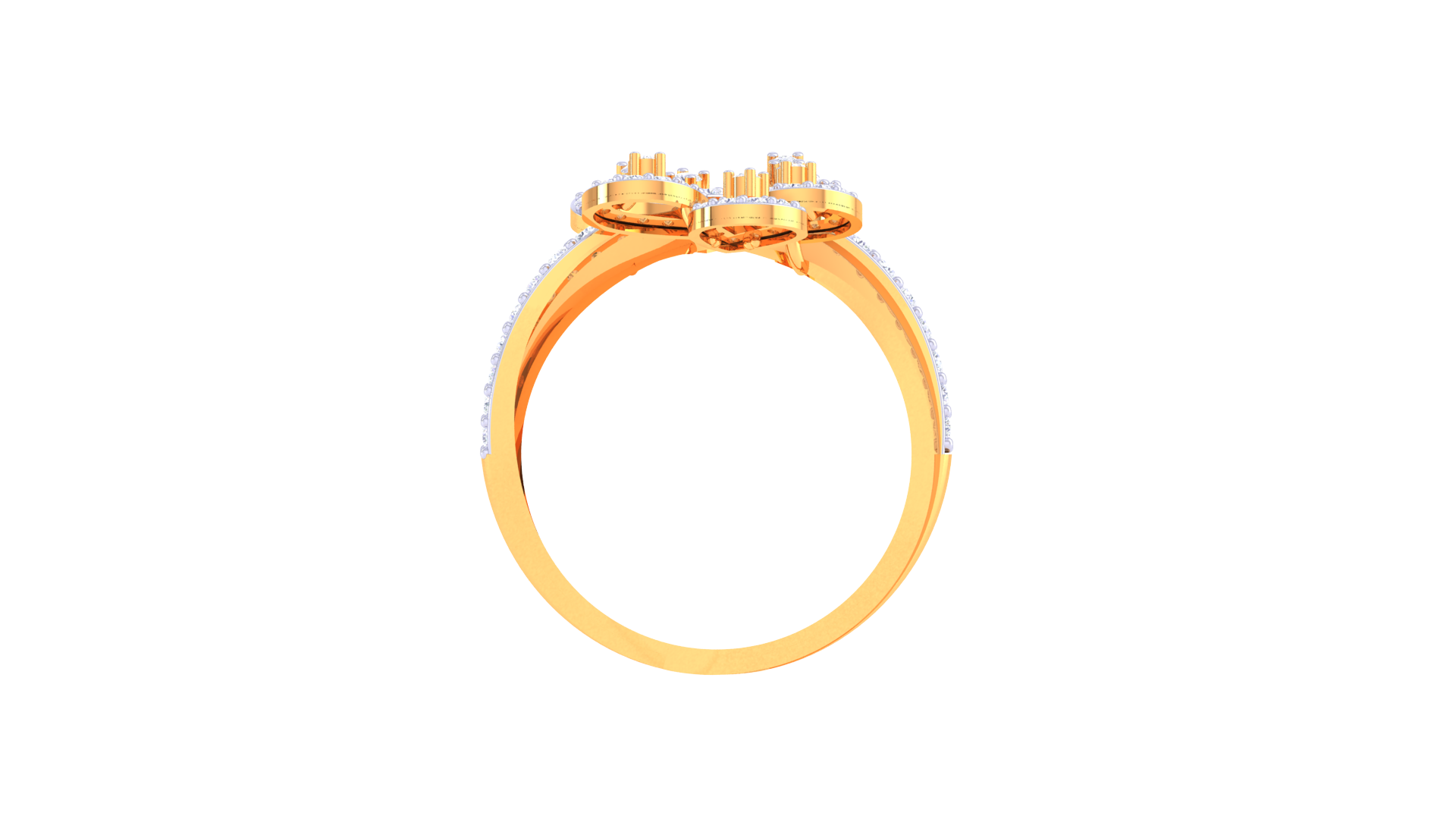 Floral Swirl Sparkle Designer Ring