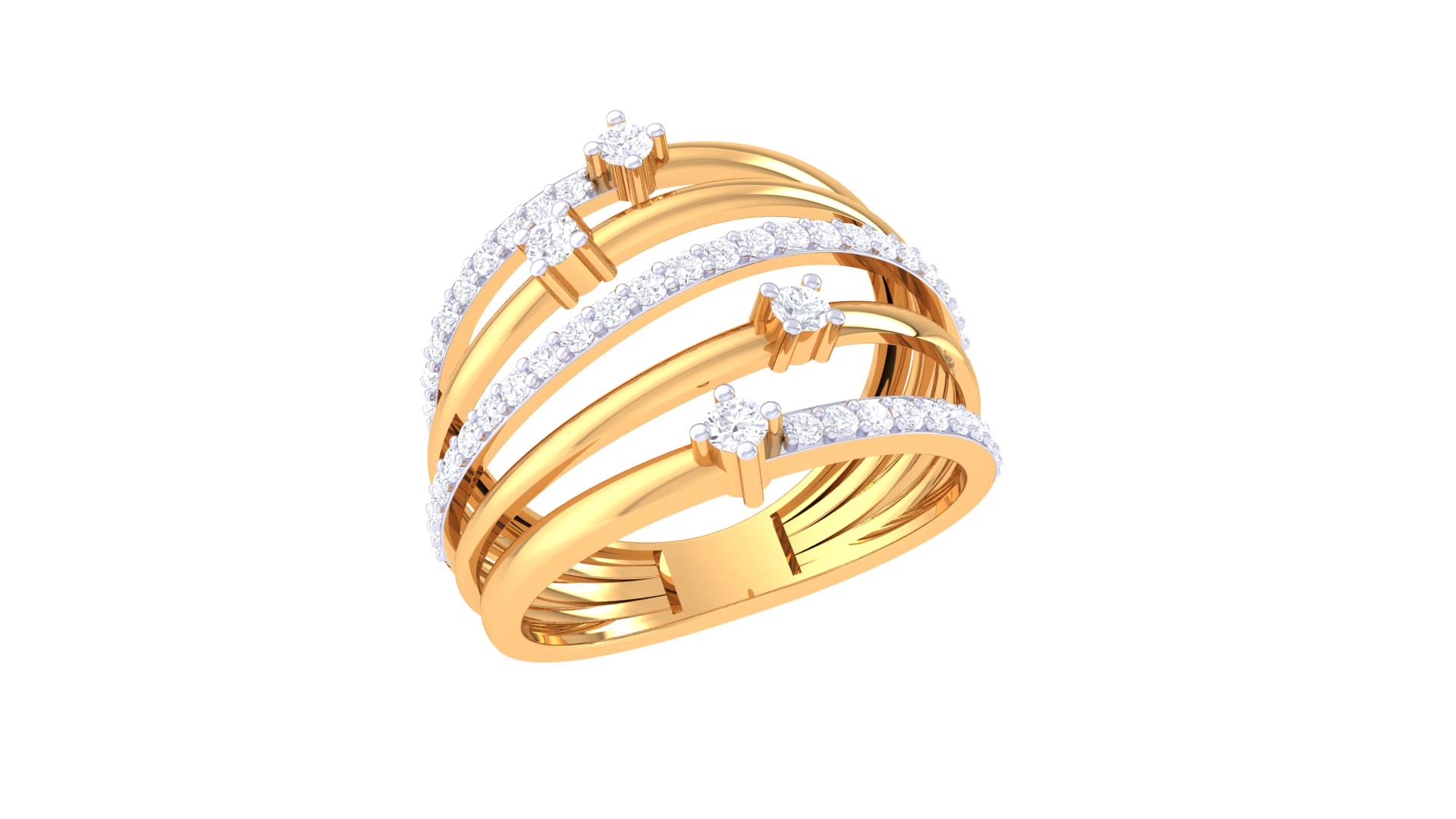 Stellar Array Multiband Diamond Ring