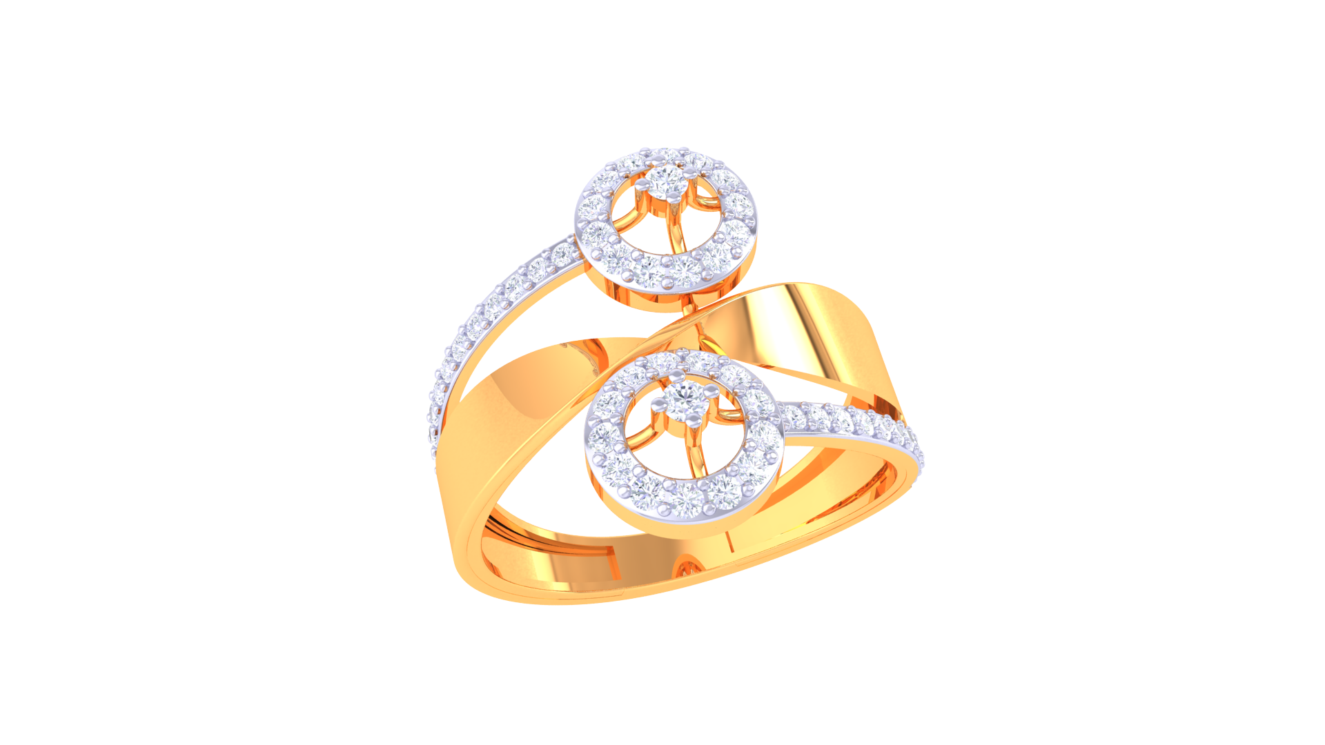 Elegant Twin Loop Statement Ring
