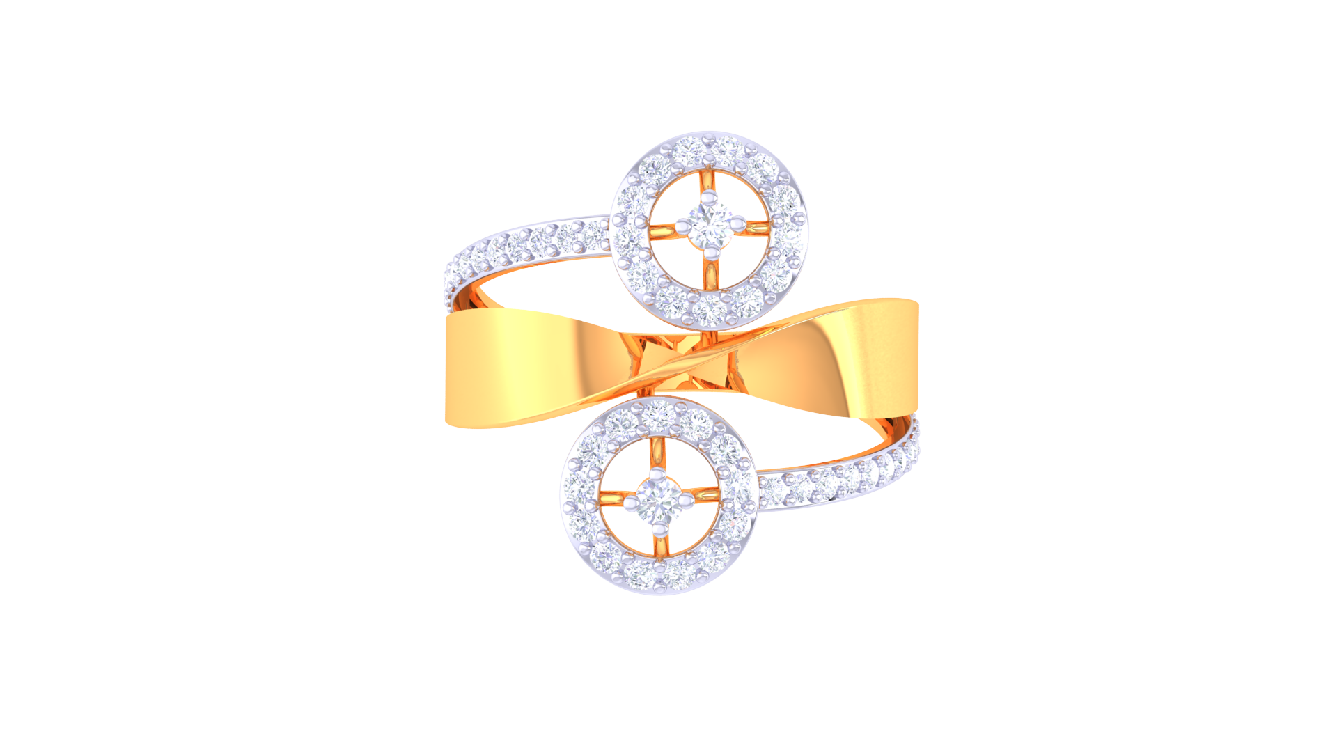 Elegant Twin Loop Statement Ring