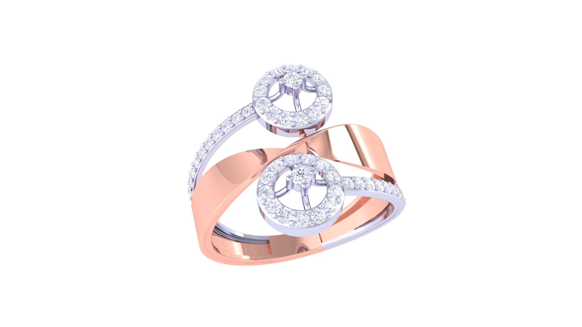 Elegant Twin Loop Statement Ring