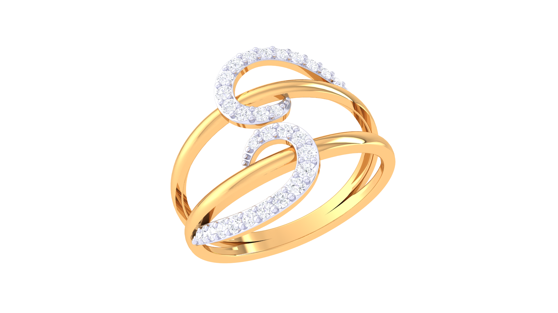 Opaline Drift Dual Curve Ring