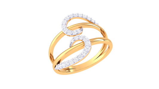 Opaline Drift Dual Curve Ring