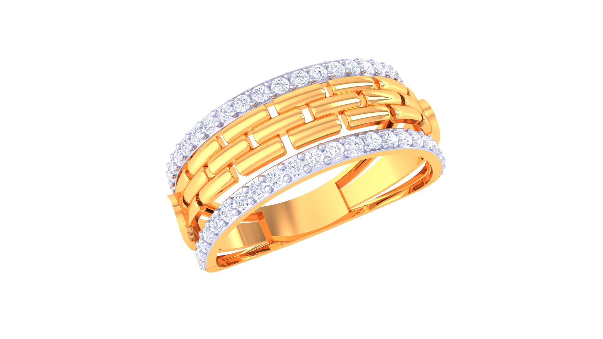 Textured Luxe Dual Tone Band Ring