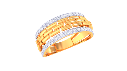 Textured Luxe Dual Tone Band Ring