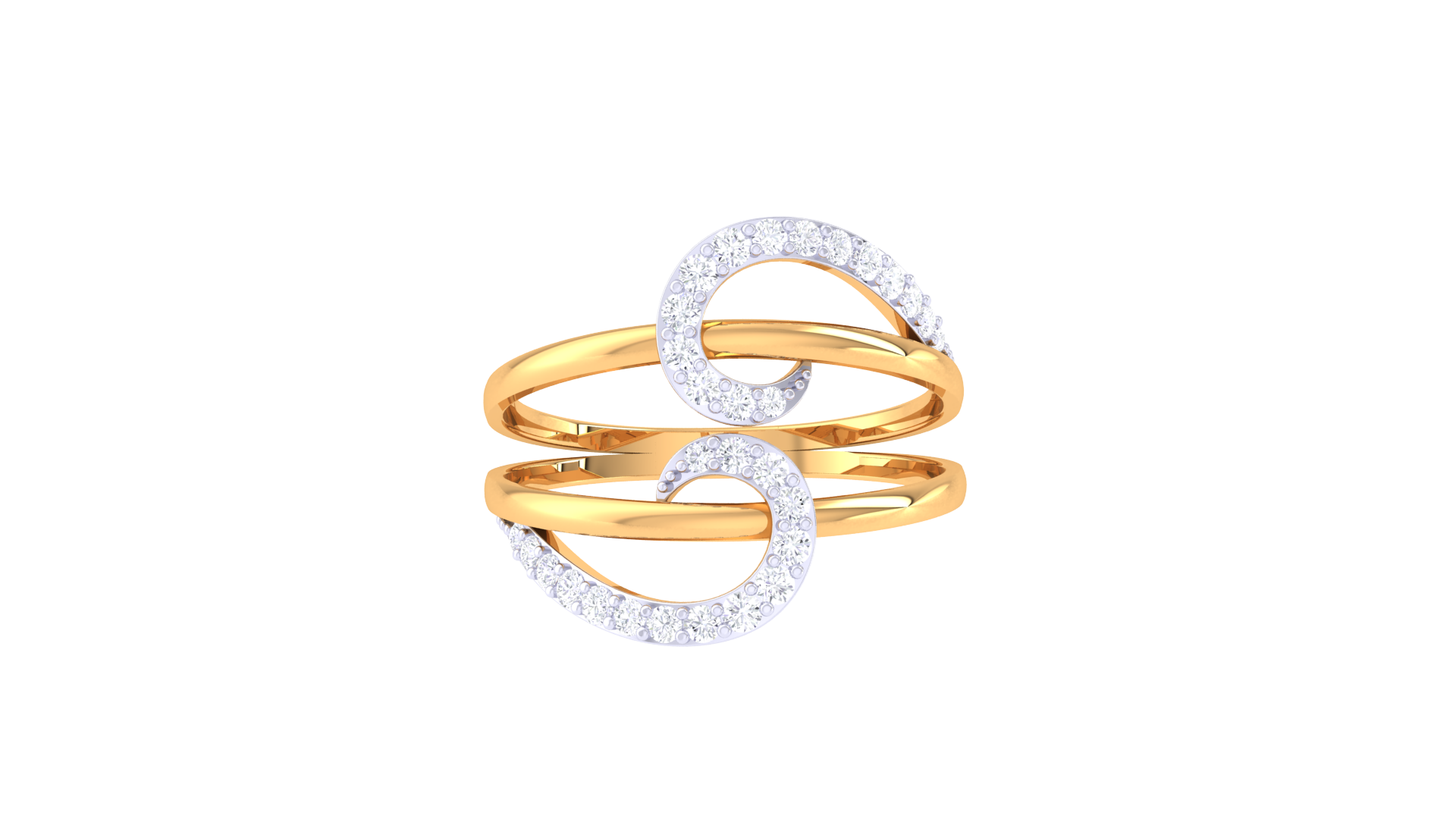 Opaline Drift Dual Curve Ring