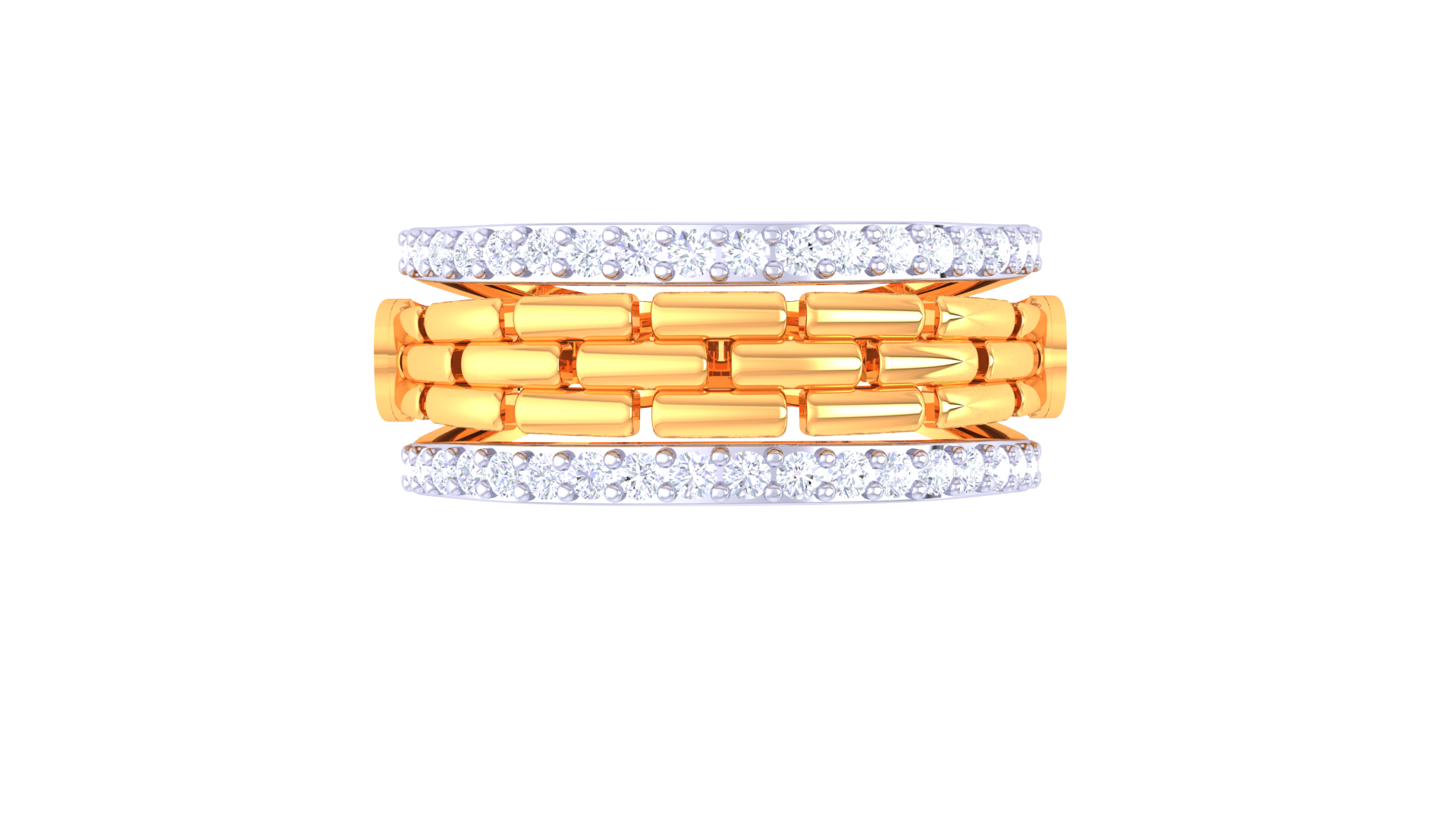 Textured Luxe Dual Tone Band Ring