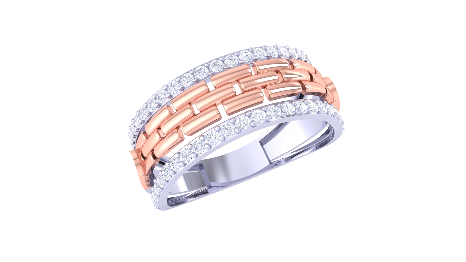 Textured Luxe Dual Tone Band Ring
